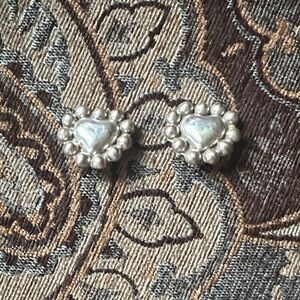 Taxco Vintage 1940’s 925 Mexico Sterling Silver Clip Earrings